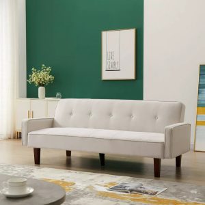 Segmart Sofa Bed with Pull Out Bed, Beige