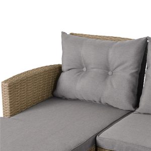 Patio Furniture Set Clearance, 4 Piece Patio Furniture Sets with Loveseat Sofa, Lounge Chair, Wicker Chair, Coffee Table, All-Weather Patio Sectional Sofa Set with Cushions for Backyard Garden Pool