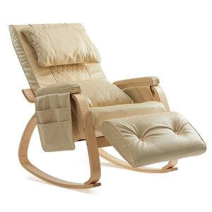 Massage Recliner Sofa with Remote Control, Single PU Leather Ergonomic Recliner Chaise Chair w/Rocking Function and Side Pocket, for Home, Lounge, Psychotherapy Room, S12550