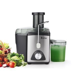 Vegetable Juicer Juice Extractor, SEGMART 600W Orange Juicer Cold Press Juicer Machine, 3 Speed Electric Juicer Wide Mouth, Fruit Juicer with Overheating Protection, Easy Clean, Stainless Steel, H1744