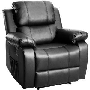 Oversized Recliner Chairs on Clearance, Massage Recliner Chair with Heat for elderly, High-Grade PU Leather Sofa Lounge Chair with 8 Vibration Points, Safety Ergonomic Recliner Sofa, L
