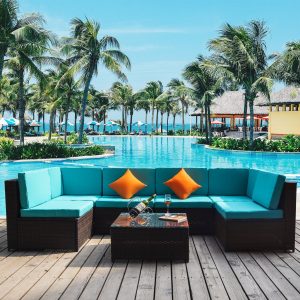 7 Piece Patio Conversation Furniture Sets